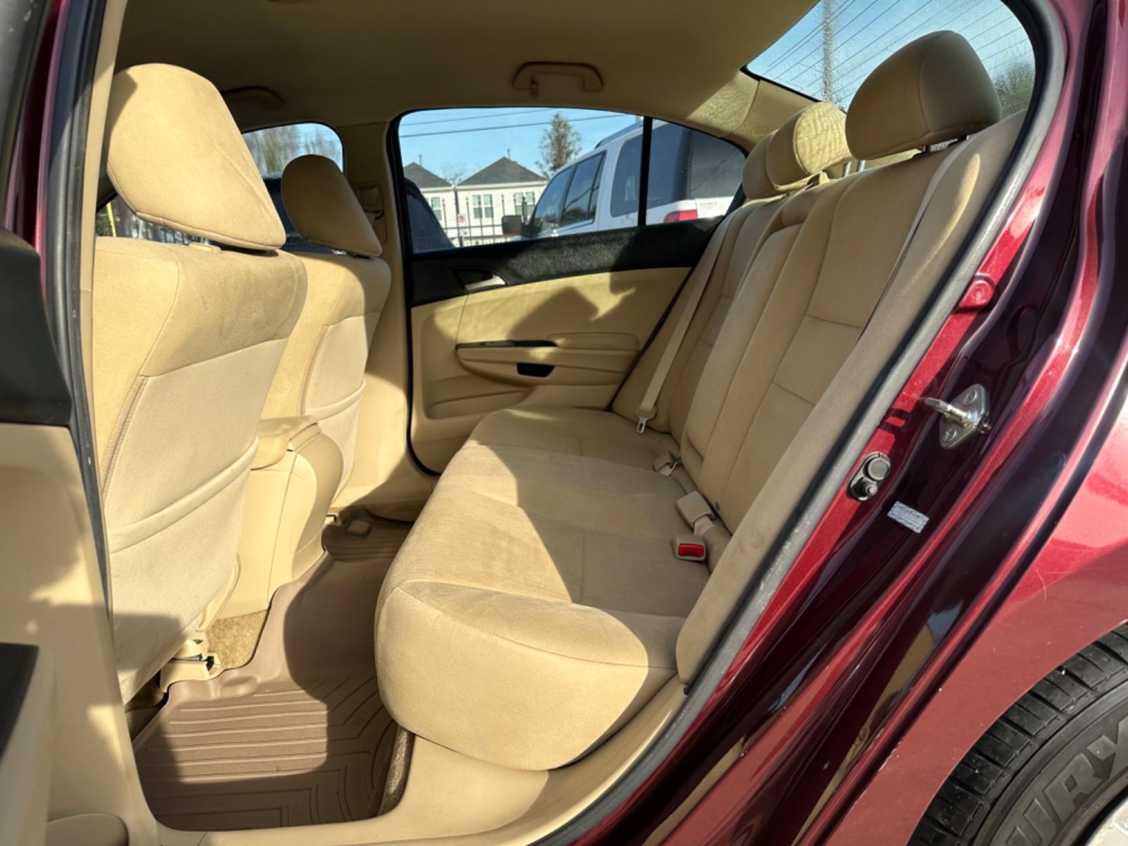 2012 Maroon /Beige Honda Accord LX (1HGCP2F33CA) with an 2.4L engine, Automatic transmission, located at 1501 West 15th St., Houston, 77008, (713) 869-2925, 29.797941, -95.411789 - Photo #6